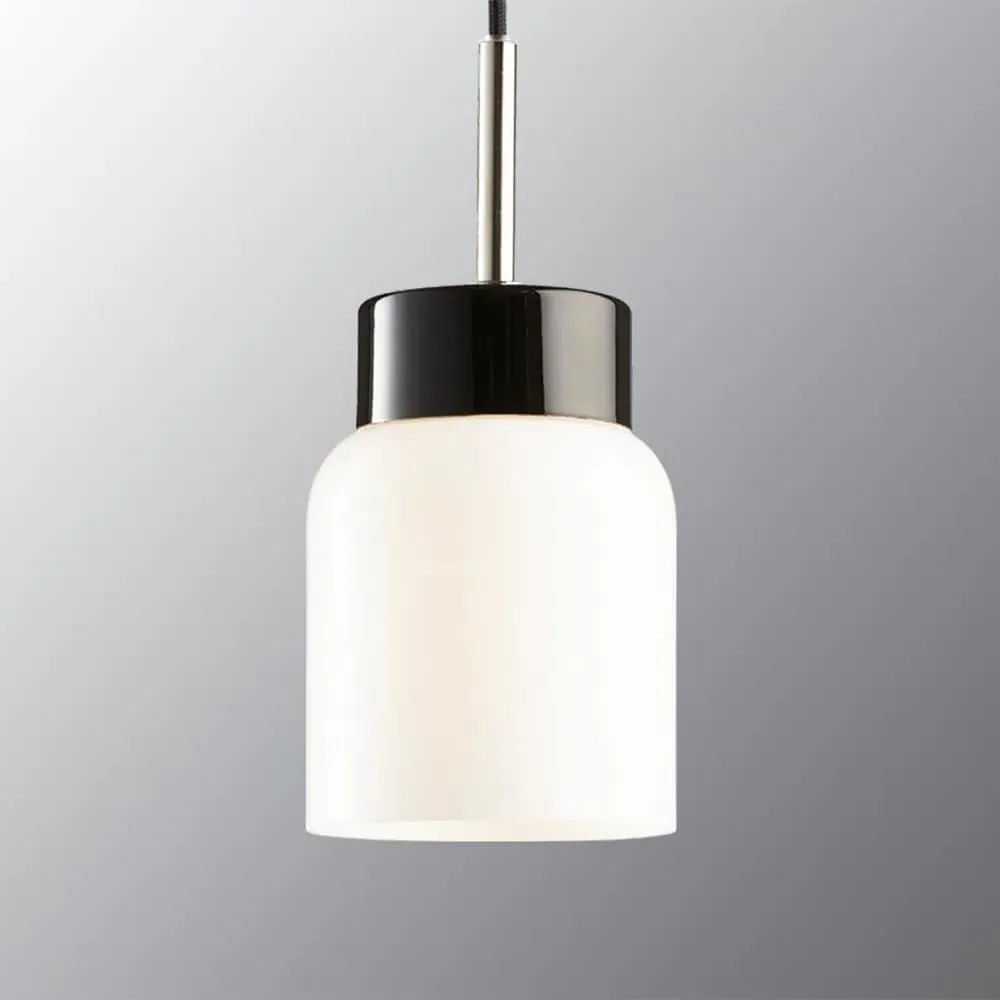 Pendant Light with Opal Glass - Black, Porcelain image