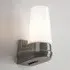 Single Wall Light with Opal Glass - Grey, Ceramic