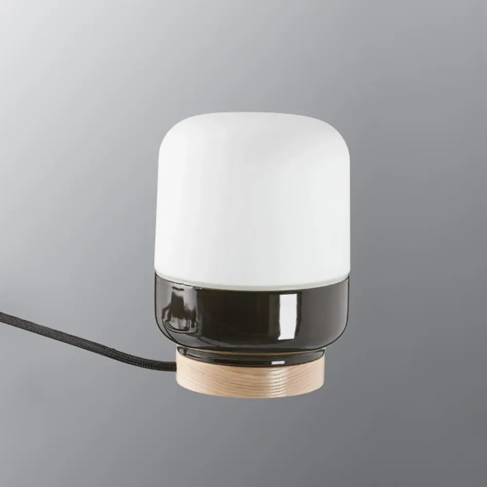 Small Table Lamp Wide Design - White, Porcelain