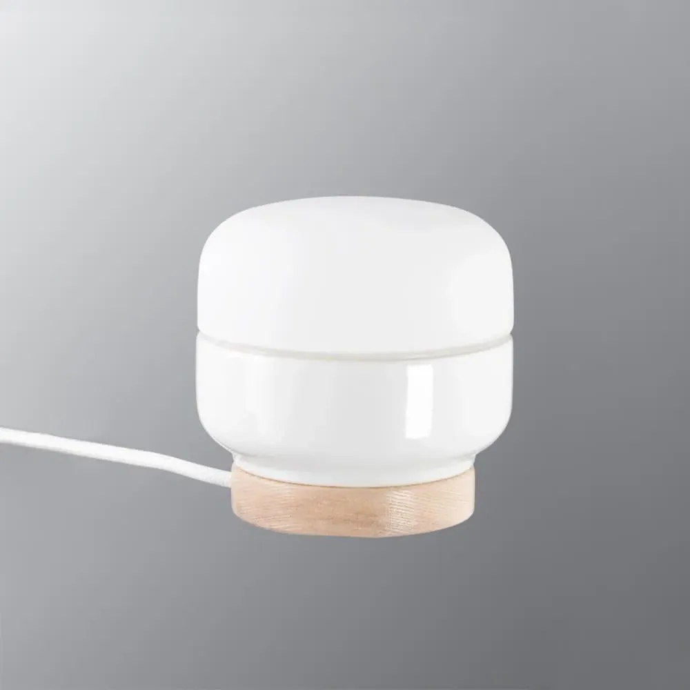 Small Table Lamp Wide Design - White, Porcelain image