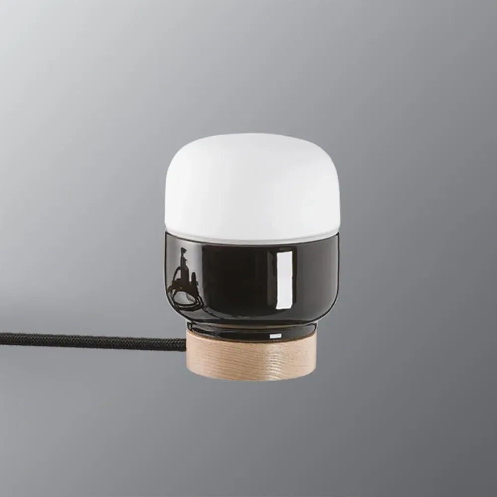 Table Lamp with Clear Shade - White, Porcelain