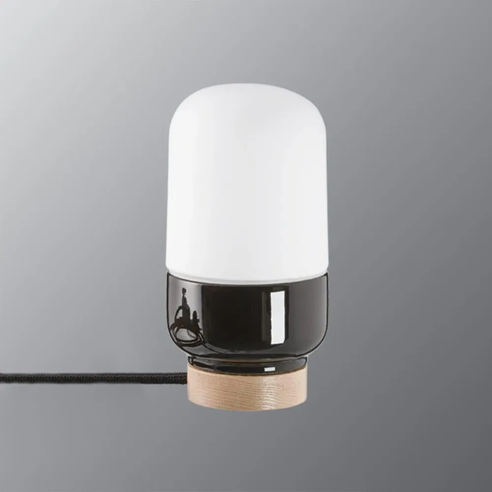 Table Lamp with Clear Shade - White, Porcelain