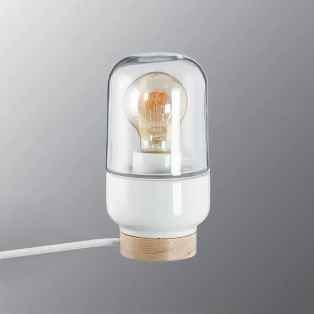 Table Lamp with Opal Shade - White, Porcelain