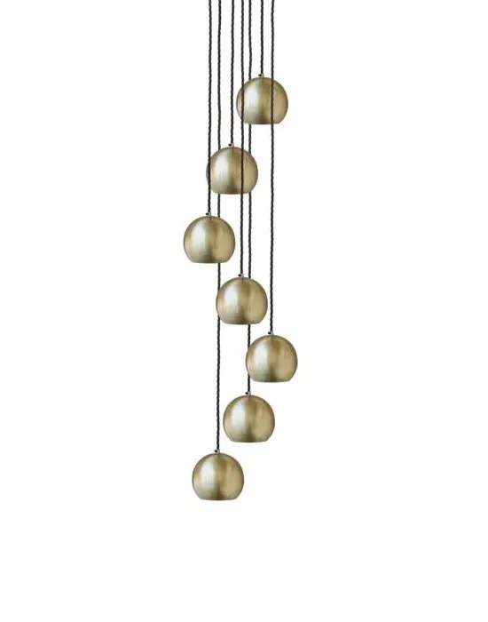 7-Light Pendant Cluster - Brass, Metal image