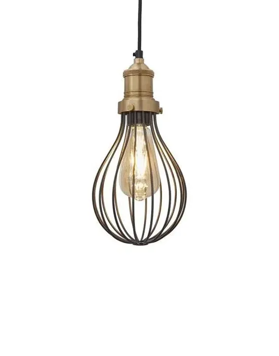 Balloon Cage Pendant Light - Dark Pewter, Metal
