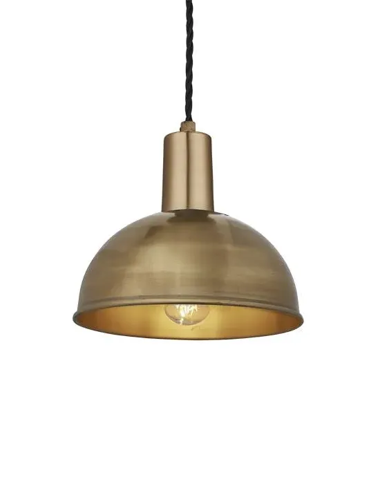 Brooklyn Small Dome Pendant Light - Brass, Metal