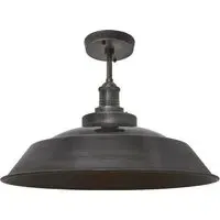Brooklyn Small Flush Ceiling Light - Pewter, Metal