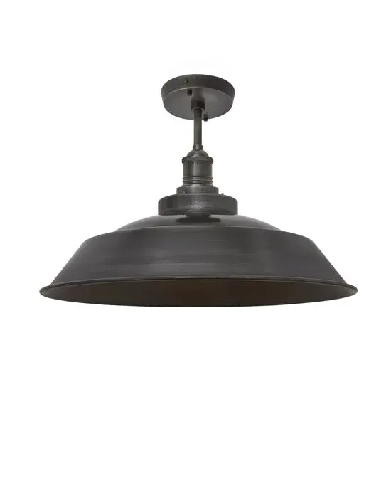 Brooklyn Small Flush Ceiling Light - Pewter, Metal image