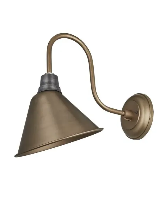 Cone Wall Sconce with Swan Neck - Brass, Metal