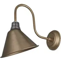 Cone Wall Sconce with Swan Neck - Pewter, Metal