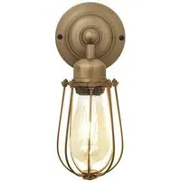 Cylinder Wire Cage Wall Light - Brass, Metal