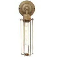 Cylinder Wire Cage Wall Light - Brass, Metal