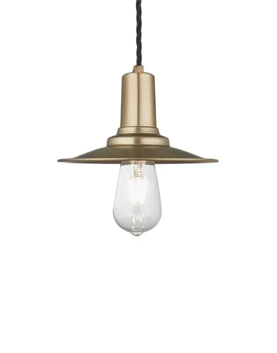 Flat Pendant Light - Pewter, Metal