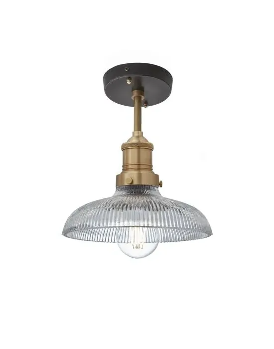 Funnel Flush Mount Ceiling Light - Pewter, Glass