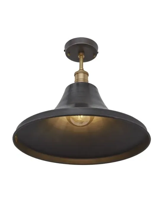 Giant Bell Flush Mount Ceiling Light - Copper, Metal