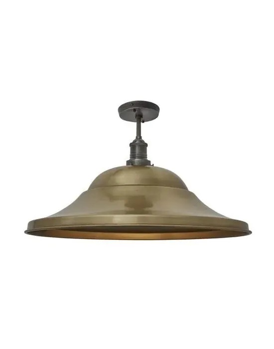 Giant Hat Flush Mount Light - Brass, Metal