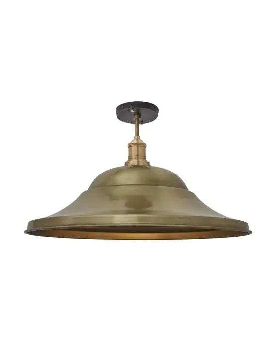 Giant Hat Flush Mount Light - Brass, Metal