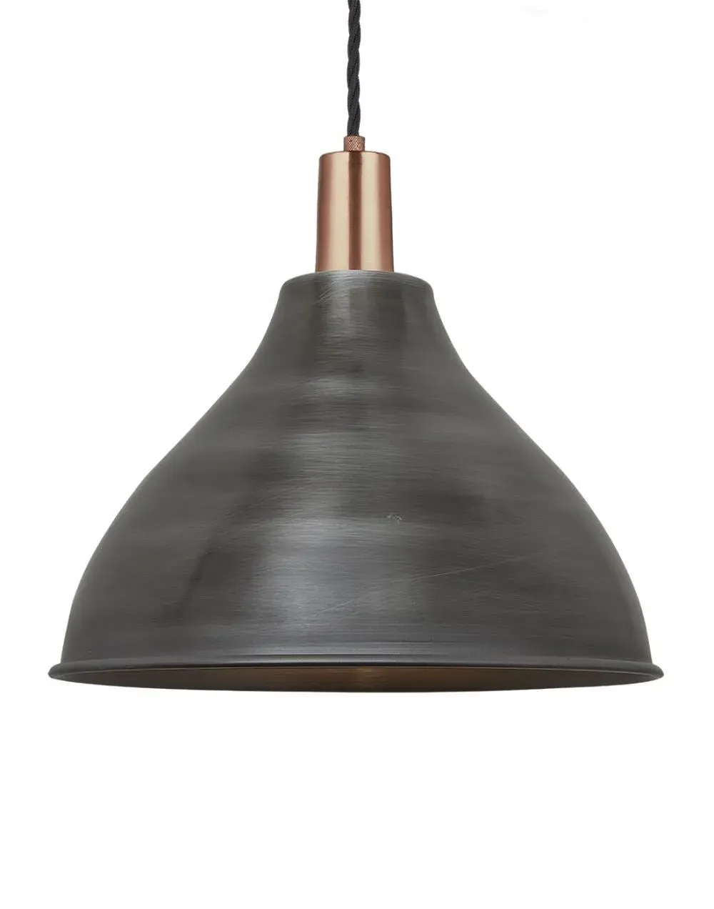 Large Cone Pendant Light - Pewter, Copper