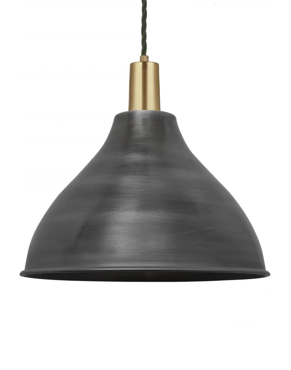 Large Cone Pendant Light - Pewter, Metal