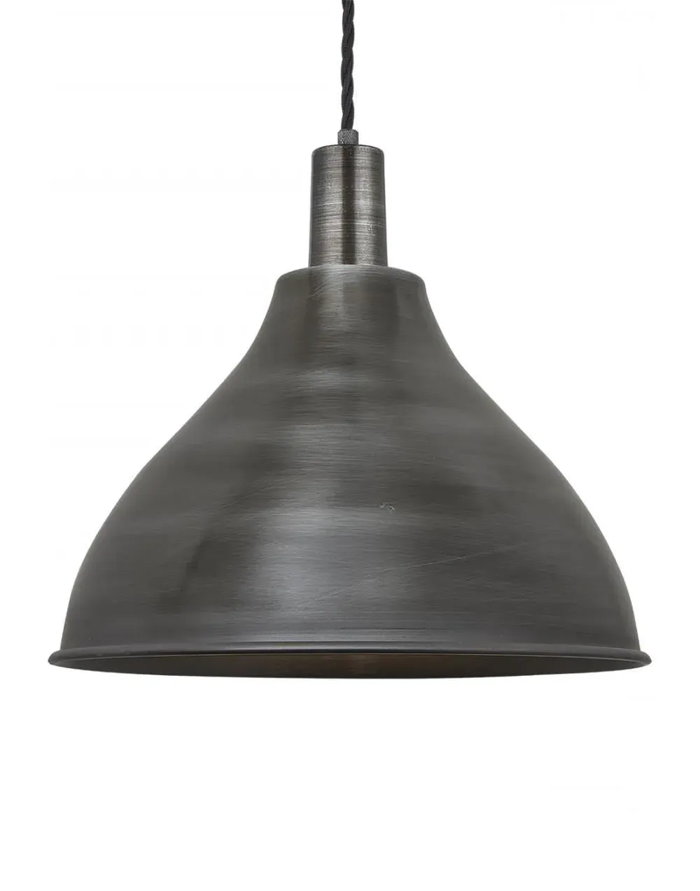 Large Cone Pendant Light - Pewter, Metal