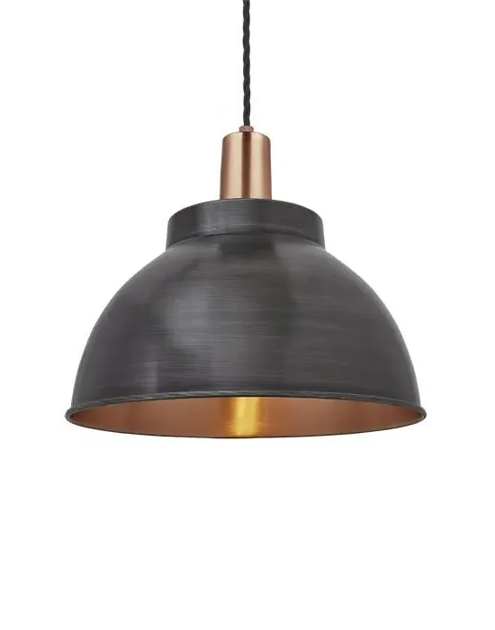 Large Dome Pendant Light - Copper, Metal