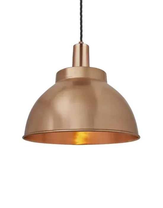 Large Dome Pendant Light - Copper, Metal
