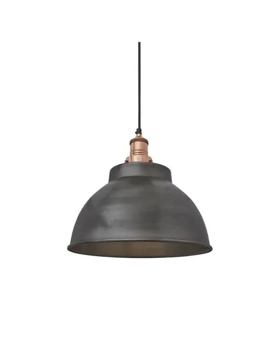 Large Dome Pendant Light - Pewter, Metal