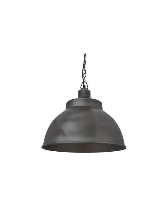 Large Dome Pendant Light - Pewter, Metal