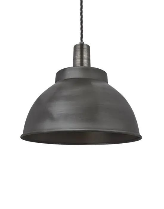 Large Dome Pendant Light - Pewter, Metal