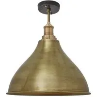 Large Flush Ceiling Light - Brass, Metal