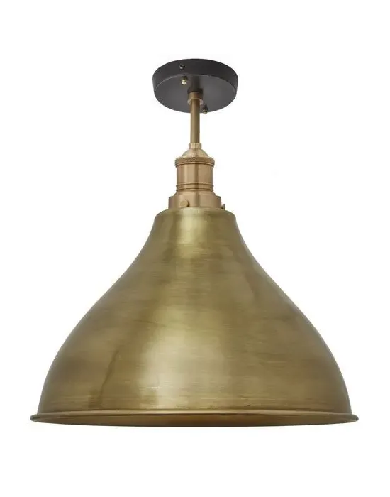 Large Flush Ceiling Light - Brass, Metal
