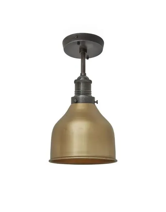 Large Flush Ceiling Light - Brass, Metal
