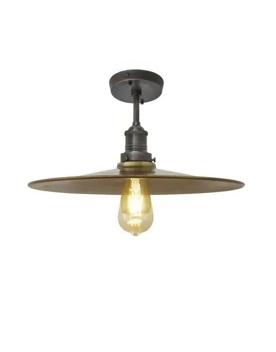 Large Flush Ceiling Light - Brass, Metal