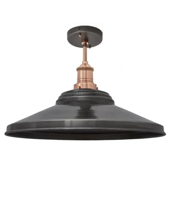 Large Flush Ceiling Light - Copper, Metal