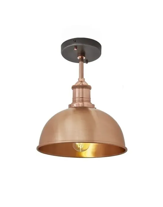 Large Flush Ceiling Light - Copper, Metal