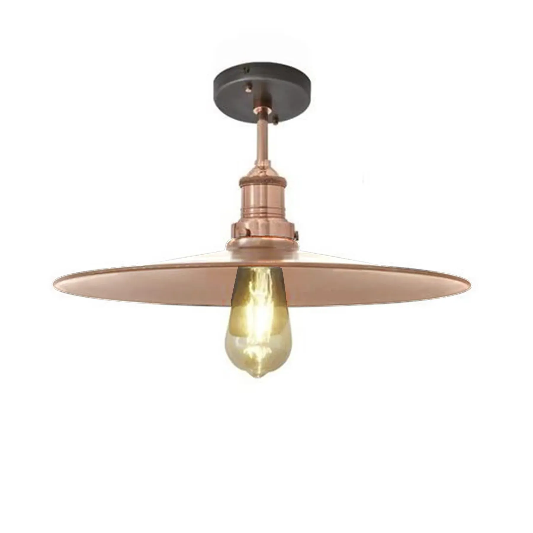 Large Flush Ceiling Light - Copper, Metal
