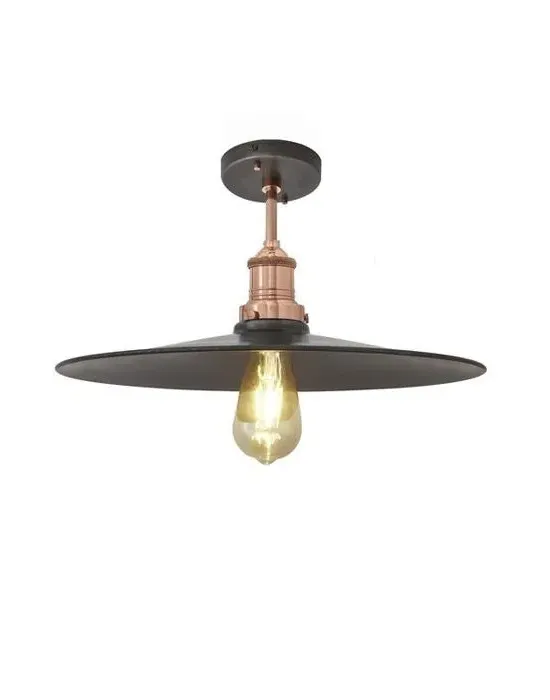 Large Flush Ceiling Light - Pewter, Metal