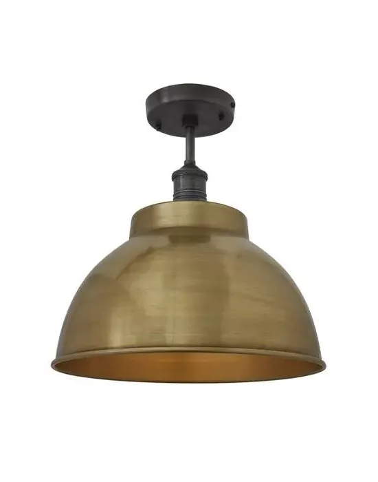 Large Flush Ceiling Light - Pewter, Metal