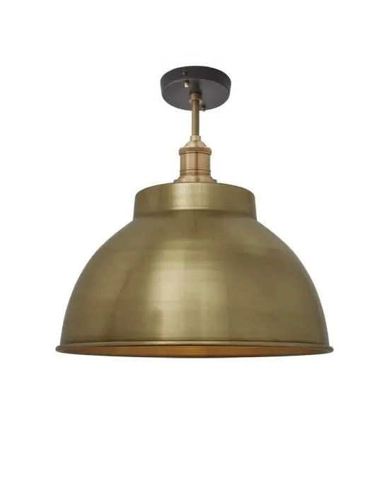Large Flush Ceiling Light - Pewter, Metal
