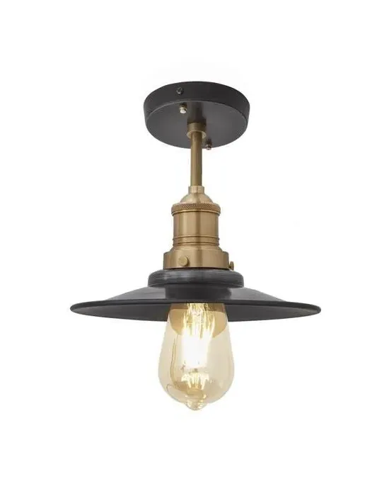 Large Flush Ceiling Light - Pewter, Metal