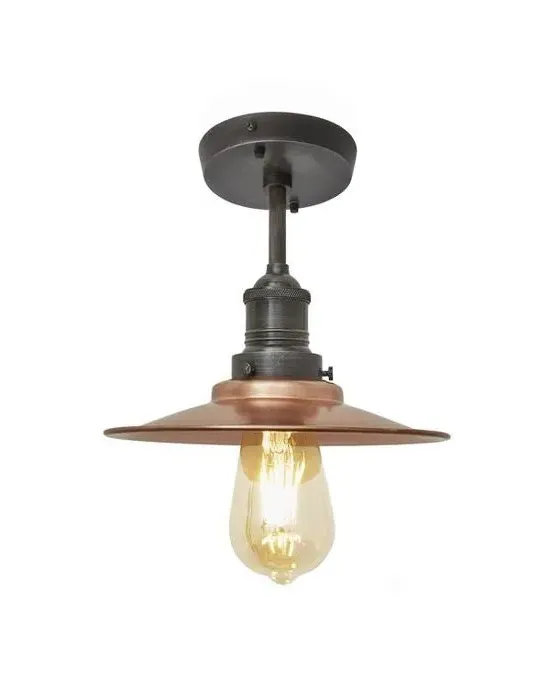Large Flush Ceiling Light - Pewter, Metal