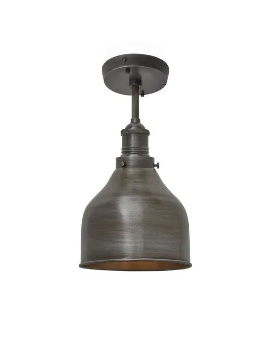 Large Flush Ceiling Light - Pewter, Metal