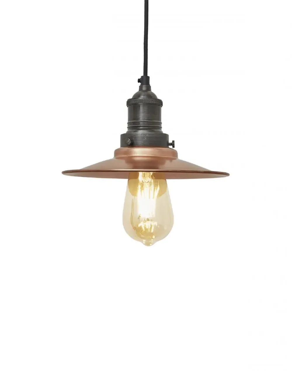 Large Industrial Pendant Light - Brass, Metal
