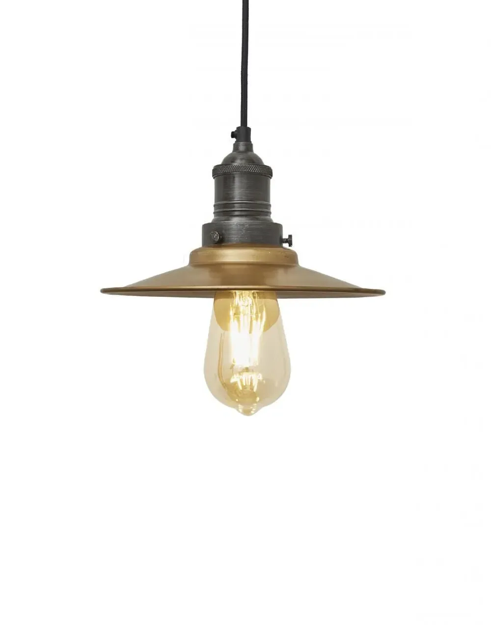 Large Pendant Light Industrial - Pewter, Metal