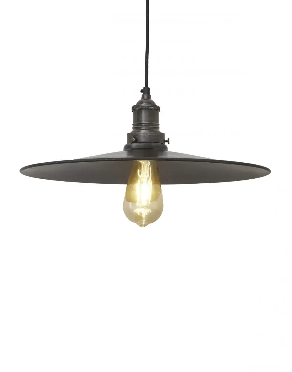 Large Pendant Light Industrial - Pewter, Metal