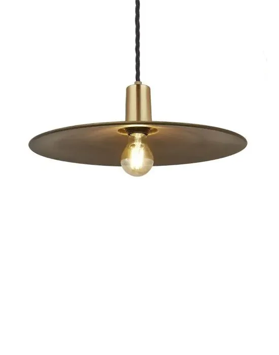 Large Sleek Pendant Light Flat - Brass, Metal