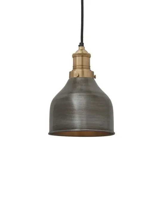 Small Cone Pendant Light - Pewter, Brass image