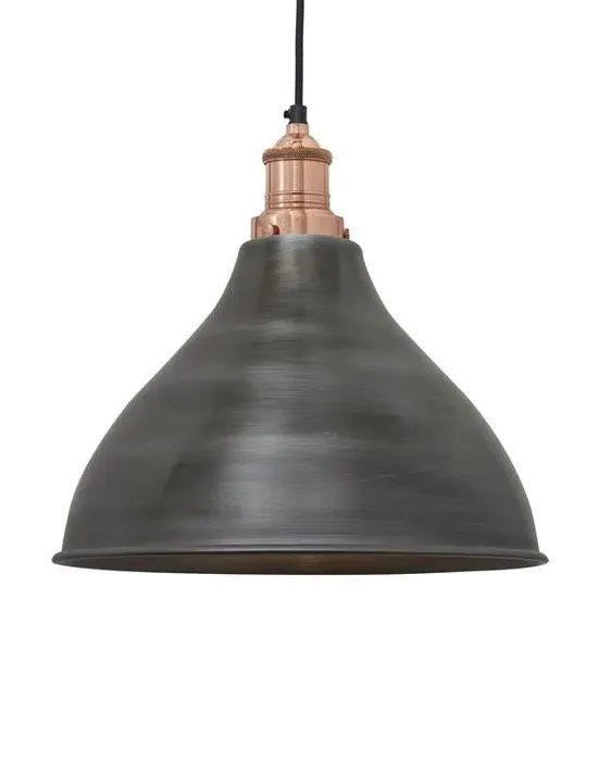 Small Cone Pendant Light - Pewter, Metal