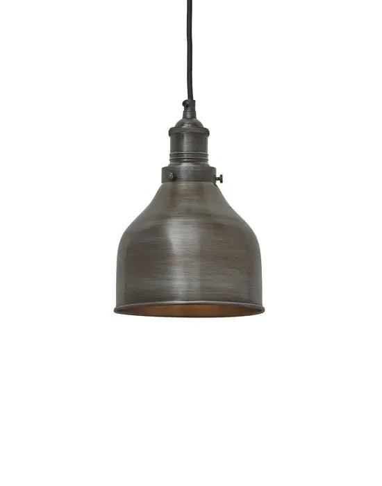 Small Cone Pendant Light - Pewter, Metal