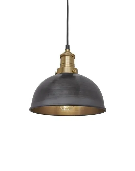 Small Dome Pendant Light - Brass, Metal